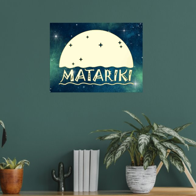 New Zealand Seven Sisters Maori MATARIKI 1b Foil Prints (In Situ (Living Room 2))
