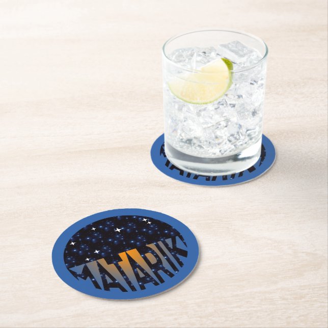 New Zealand Seven Sisters Maori MATARIKI 2c Round Paper Coaster (Insitu)