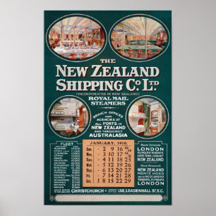 New Zealand Shipping Co. Vintage Poster