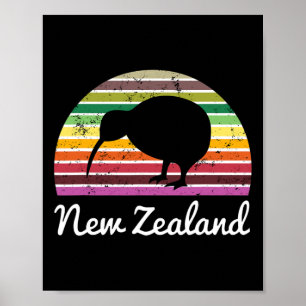 New Zealand Shirt Kiwi Bird Holiday Gift Poster