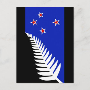 New Zealand Silver Fern Flag Postcard