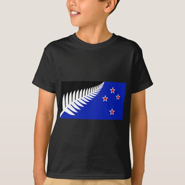 New Zealand Silver Fern Flag T-Shirt (Front)