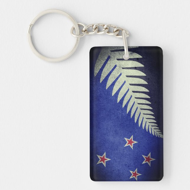 New Zealand Silver Fern  Key Ring (Front)