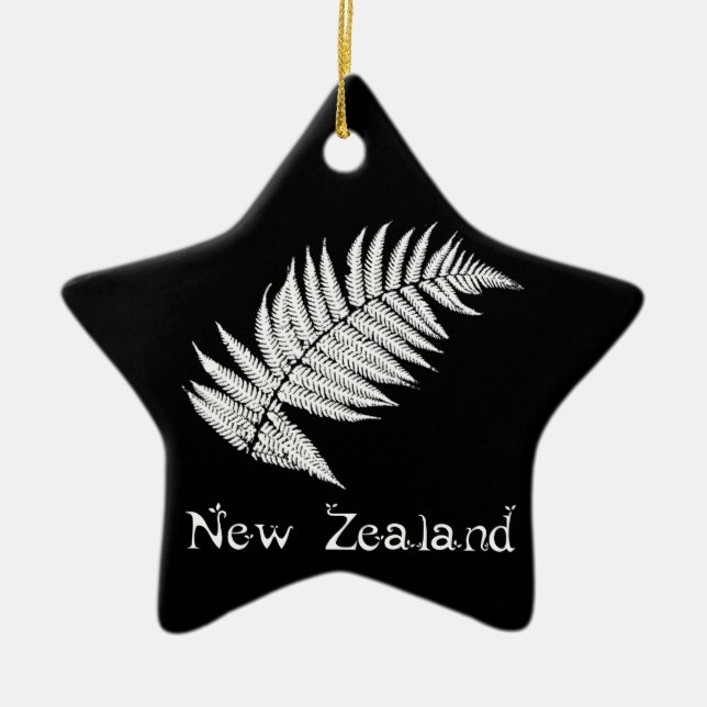New Zealand Silver Fern Ornament (Front)