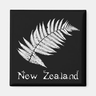 New Zealand Silver Fern Square Magnet