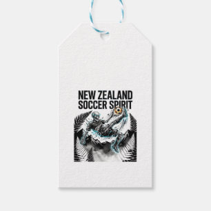 New Zealand Soccer Spirit Skeleton Striker Nations Gift Tags