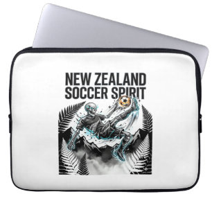New Zealand Soccer Spirit Skeleton Striker Nations Laptop Sleeve