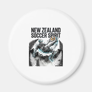 New Zealand Soccer Spirit Skeleton Striker Nations Magnet