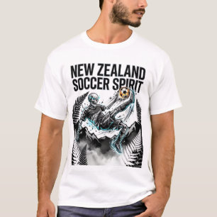 New Zealand Soccer Spirit Skeleton Striker Nations T-Shirt
