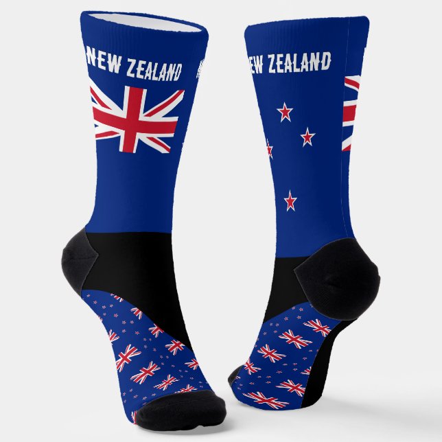 New Zealand Socks, N Zealand flag colours / sports Socks (Angled)