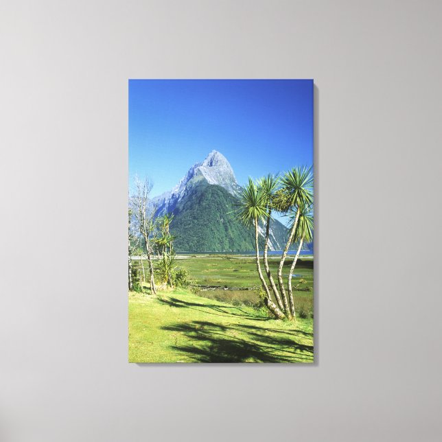 New Zealand, South Island,  Mitre Peak, Canvas Print (Front)