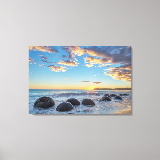 New Zealand, South Island, Moeraki Boulders Canvas Print (Front)