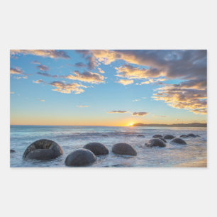 New Zealand, South Island, Moeraki Boulders Rectangular Sticker