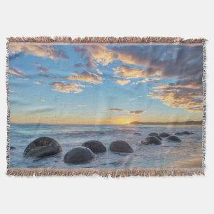 New Zealand, South Island, Moeraki Boulders Throw Blanket