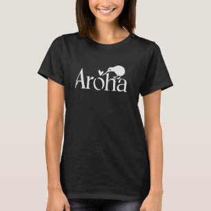 New Zealand Souvenir Aroha Kiwi Bird Heart T-Shirt