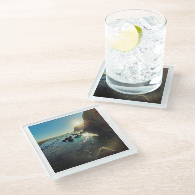 New Zealand Souvenir West Coast Photo Glass Coaster (Angled)
