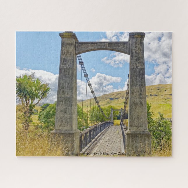New Zealand Springvale Suspension Bridge Jigsaw Puzzle (Horizontal)