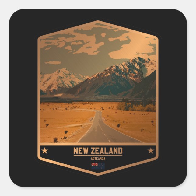New Zealand Square Sticker (Front)