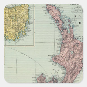 New Zealand, Tasmania, Fiji Square Sticker