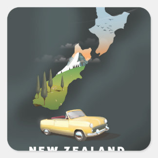 New Zealand Travel poster Square Sticker