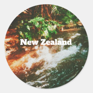 New Zealand Travel Print  Classic Round Sticker