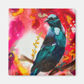 New Zealand Tui Bird Magnet 