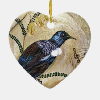 New Zealand Tui Ceramic Tree Decoration