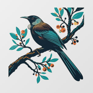 New Zealand Tui Window Cling Decal