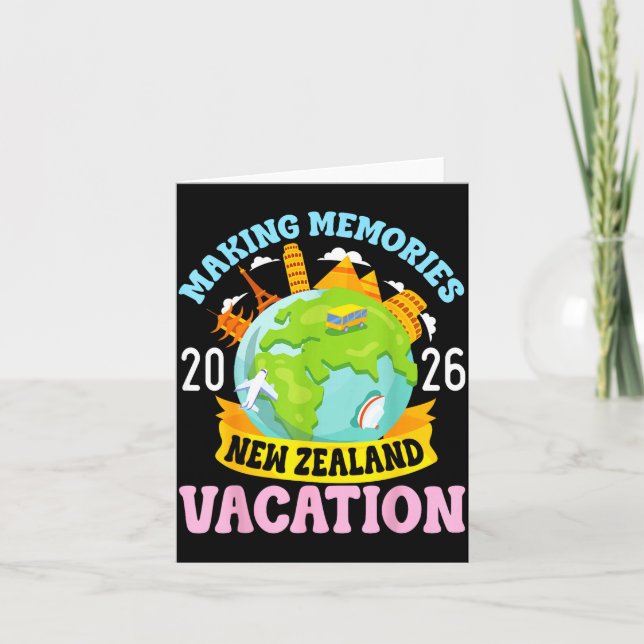 New Zealand Vacation 2026 Travel Making Memories F Card (Front)