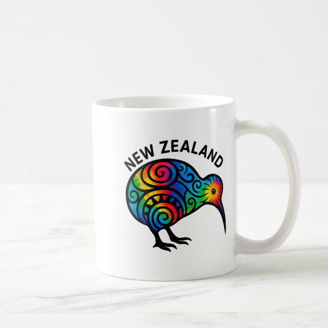 New Zealand Vacation, New Zealand Souvenirs, Kiwi  Coffee Mug (Right)