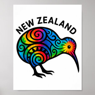 New Zealand Vacation, New Zealand Souvenirs, Kiwi Poster