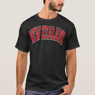 New Zealand Varsity Style Red Tet  T-Shirt
