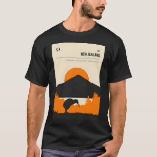 New Zealand Vintage Minimal Retro Travel Poster T-Shirt