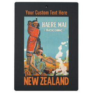 New Zealand vintage travel clipboard