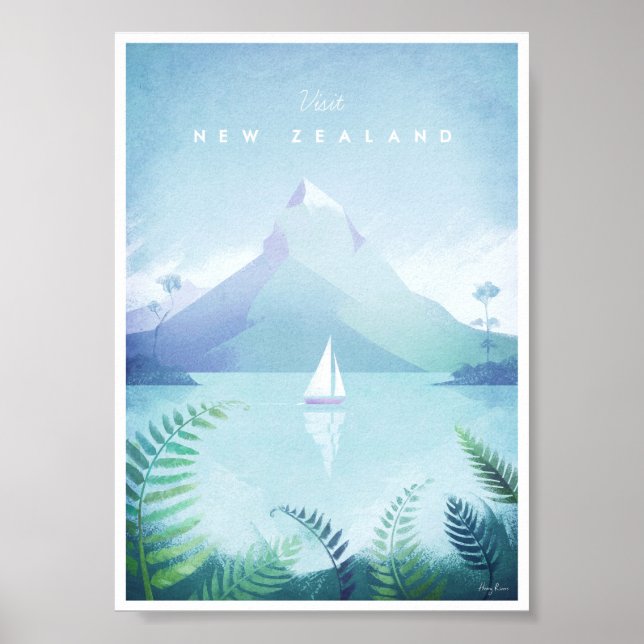 New Zealand Vintage Travel Poster (Front)