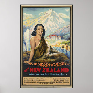New Zealand Vintage Travel Poster Ad Retro Prints
