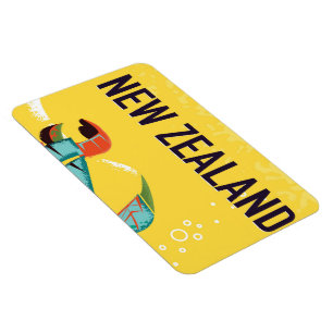 New Zealand vintage travel poster art. Magnet