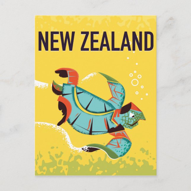 New Zealand vintage travel poster art. Postcard (Front)