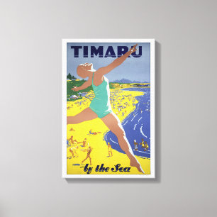New Zealand Vintage Travel Poster Canvas Print