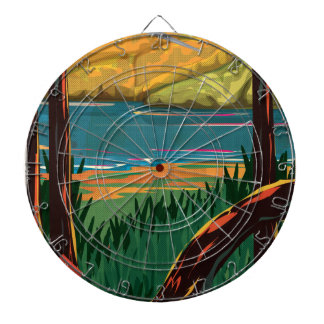 New Zealand Vintage Travel Poster Dartboard
