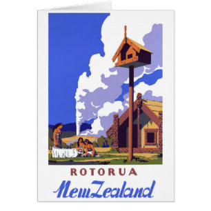 New Zealand Vintage Travel Poster Restored