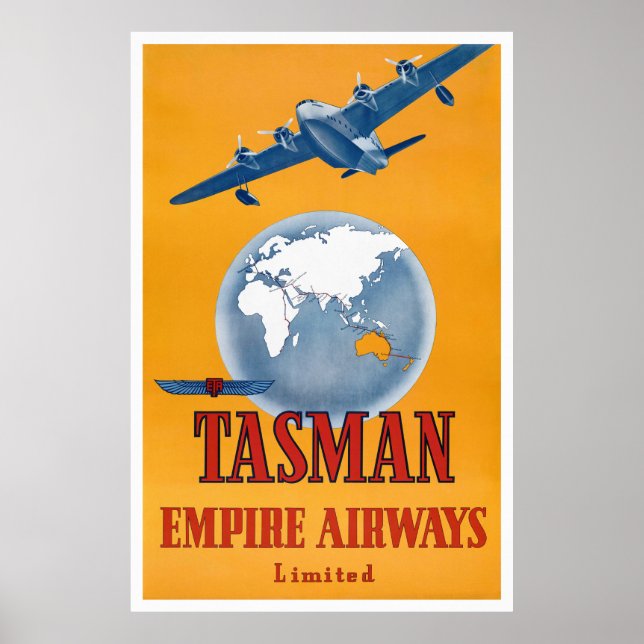 New Zealand Vintage Travel Poster Restored (Front)