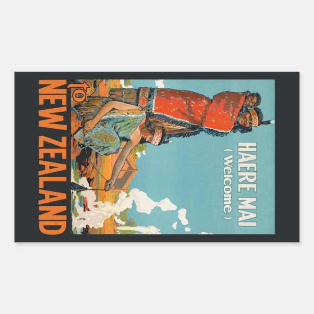 New Zealand vintage travel stickers (Front)