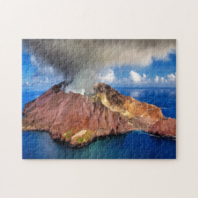 New Zealand volcano, White Island Jigsaw Puzzle (Horizontal)
