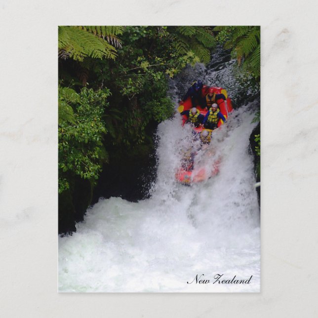 New Zealand, Wild Water Rafting / Holiday Postcard (Front)