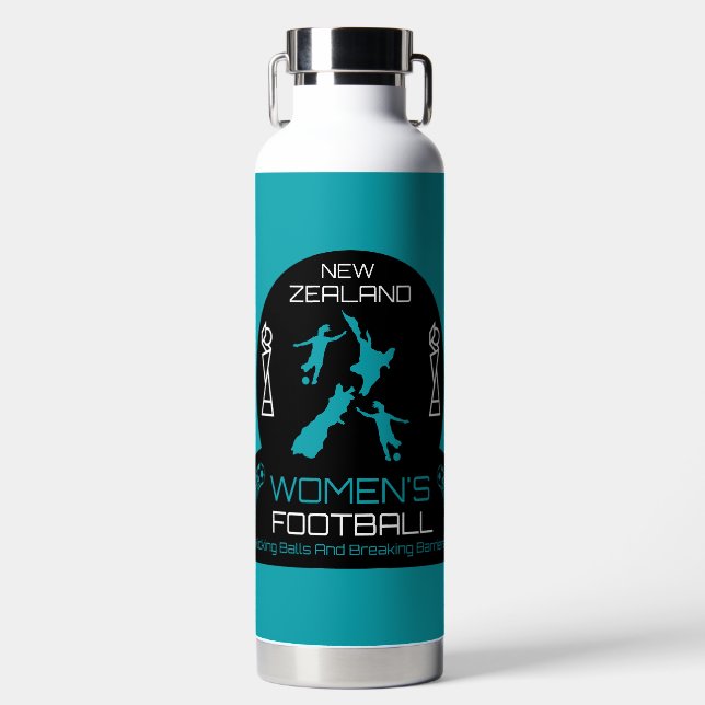 New Zealand Women's Football Water Bottle (Front)
