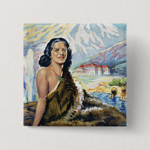 New Zealand: Wonderland of the Pacific 15 Cm Square Badge