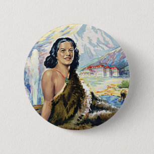 New Zealand: Wonderland of the Pacific 6 Cm Round Badge