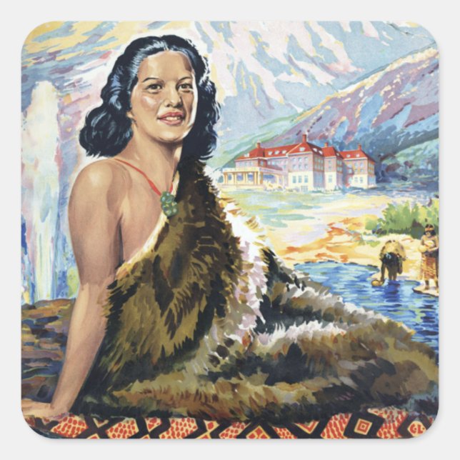 New Zealand: Wonderland of the Pacific Square Sticker (Front)