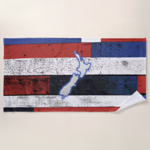 New Zealand Wooden Boards Beach Towel